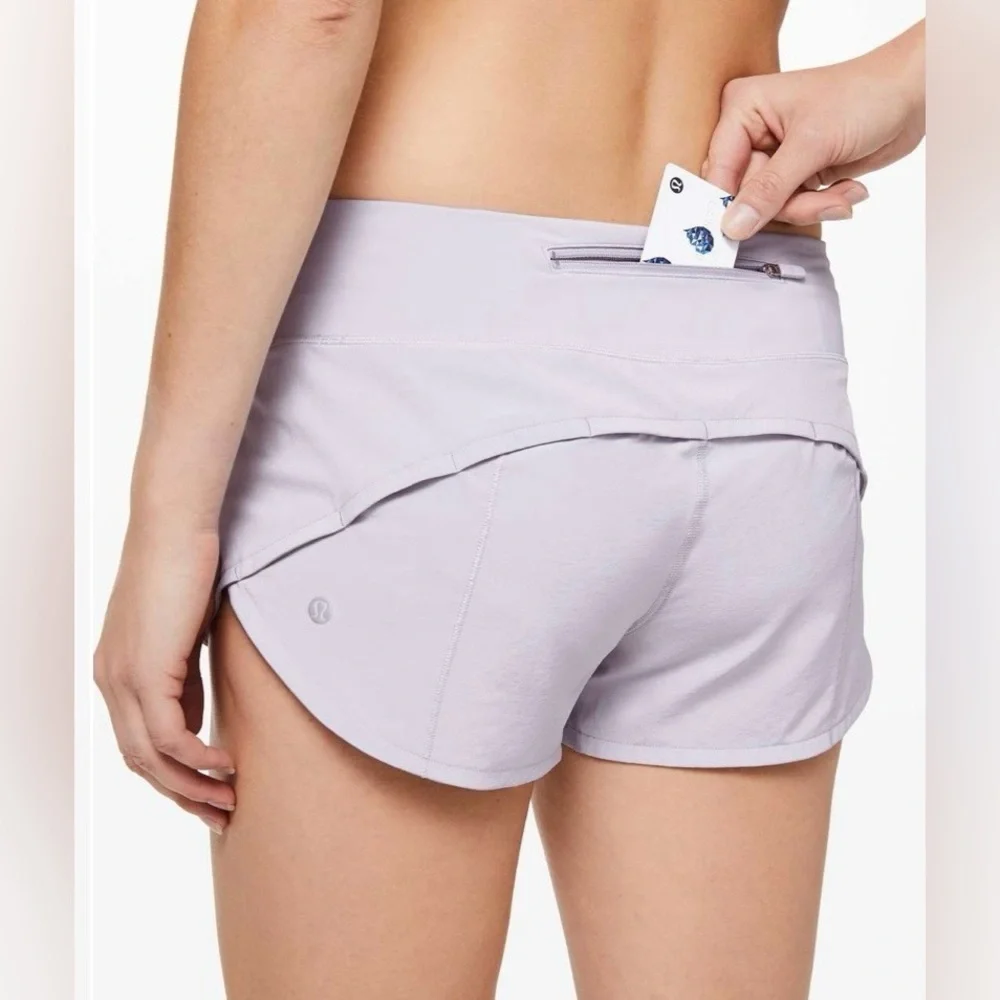 2019 Lululemon Speed Up Shorts 2.5” Silver Lilac Size 12